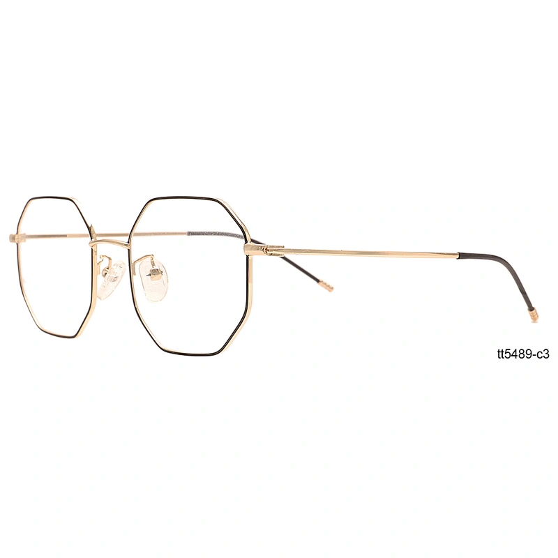 2020 high quality anti blue polygonal metal optical glasses frames