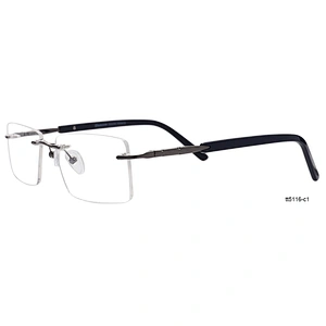 Best designer slim rim less eyeglasses gold metal rimless eyeglass optical frames glasses