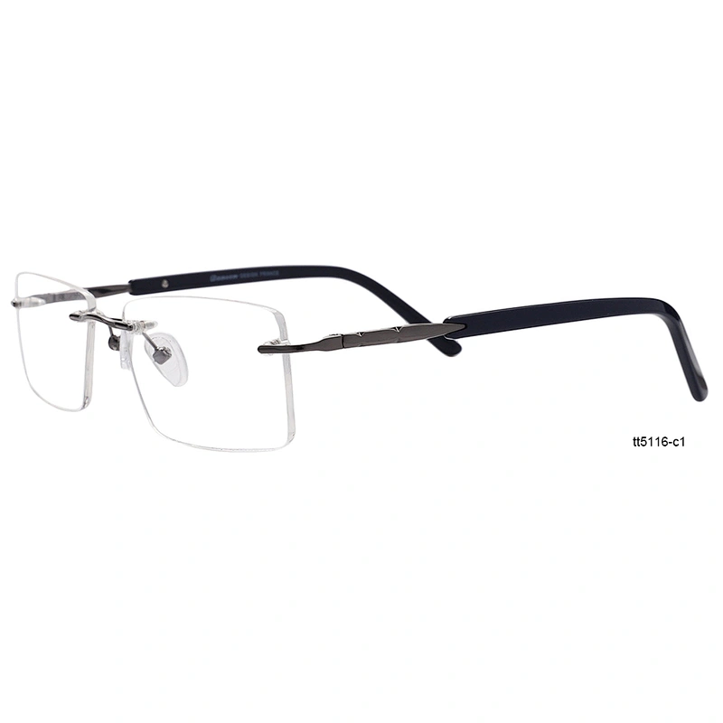 Best designer slim rim less eyeglasses gold metal rimless eyeglass optical frames glasses