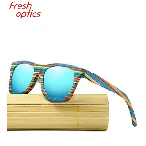 China wholesale new style polarized colorful skateboard bamboo wooden sunglasses 2019