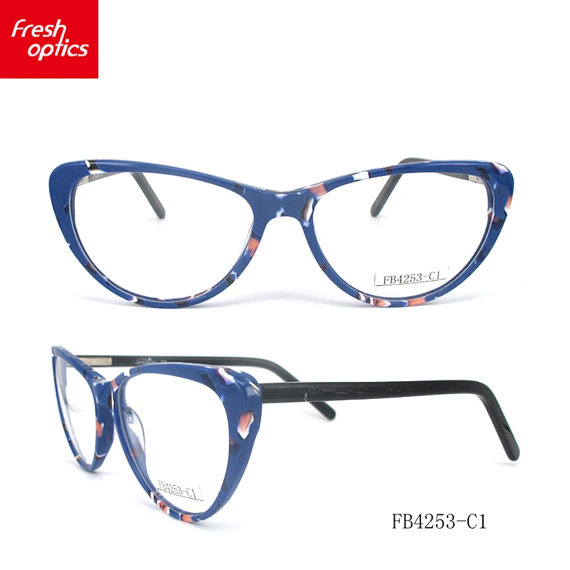 FB4253 roots glasses frames cat shape acetate new fashion hot sell acetate frames for girls