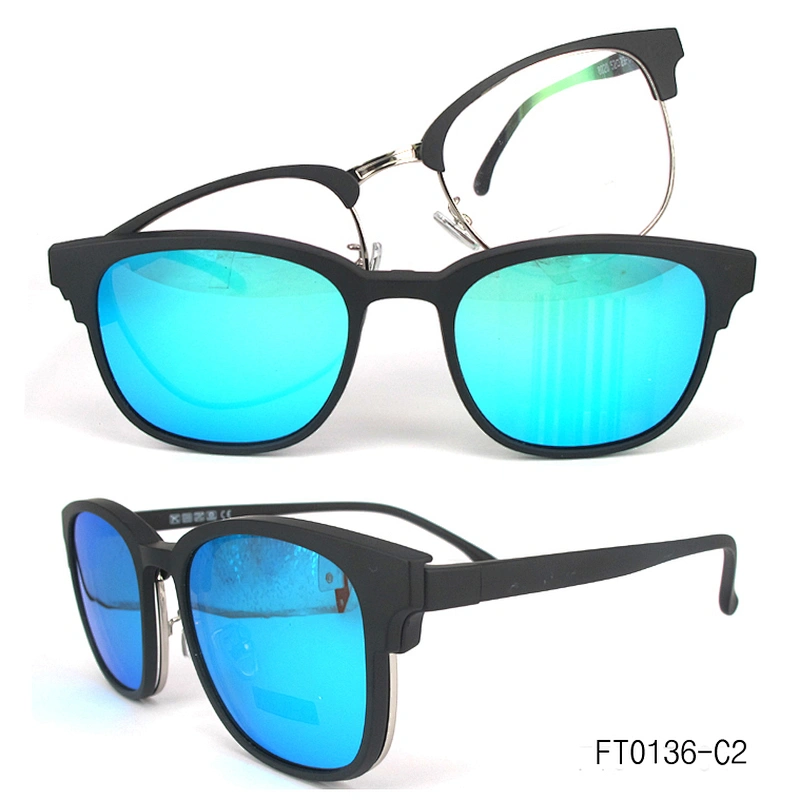 FT0136 2018 fashion clip on sunglasses mix metal and tr90 frame high quality china wholesale
