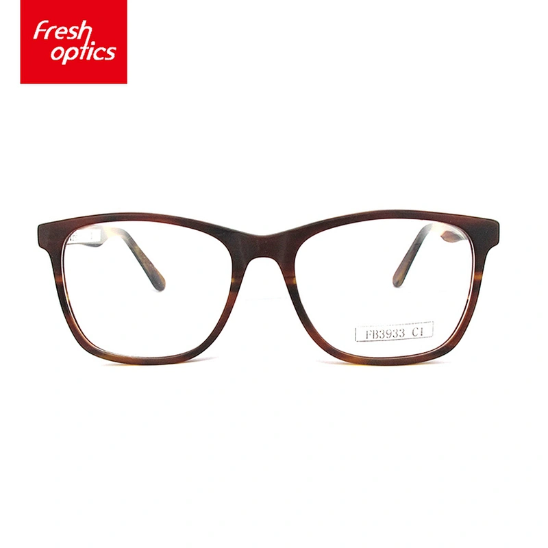 FB3933 Brown acetate eyeglass frame with low price, Handmade optical frames