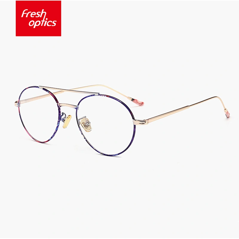 60003 Hot Selling Trendy Black Half Rim Eyewear Metal Spectacle Frames for Men