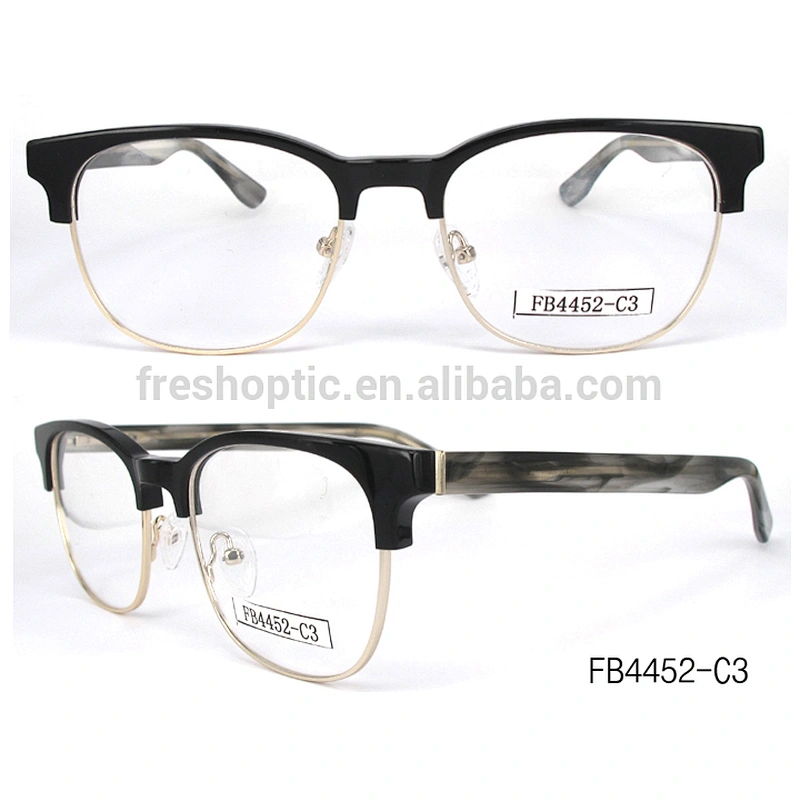 FB4452 half rim acetate optical frames classic eyeglasses high quality spectacle frame