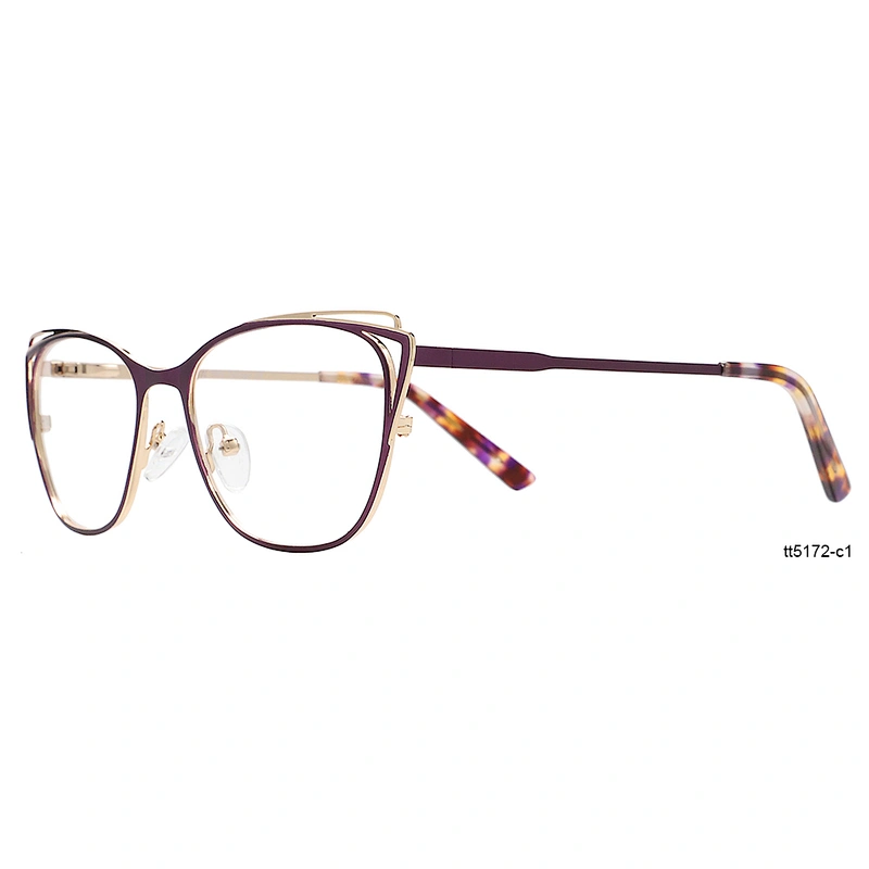 fashion handmade high end designer best cat eye full metal optical frame glasses