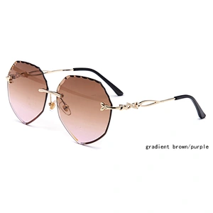 high quality hot sale ocean lens heart shaped rimless polarized sunglasses
