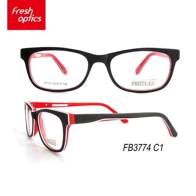 FB3774 Acetate Contracted Design Optical Frame With Width Temple
