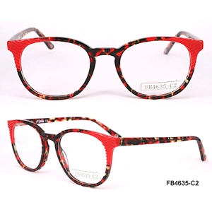 FB4635 Acetate lamination optical eyewear fashion round shape frame for lady