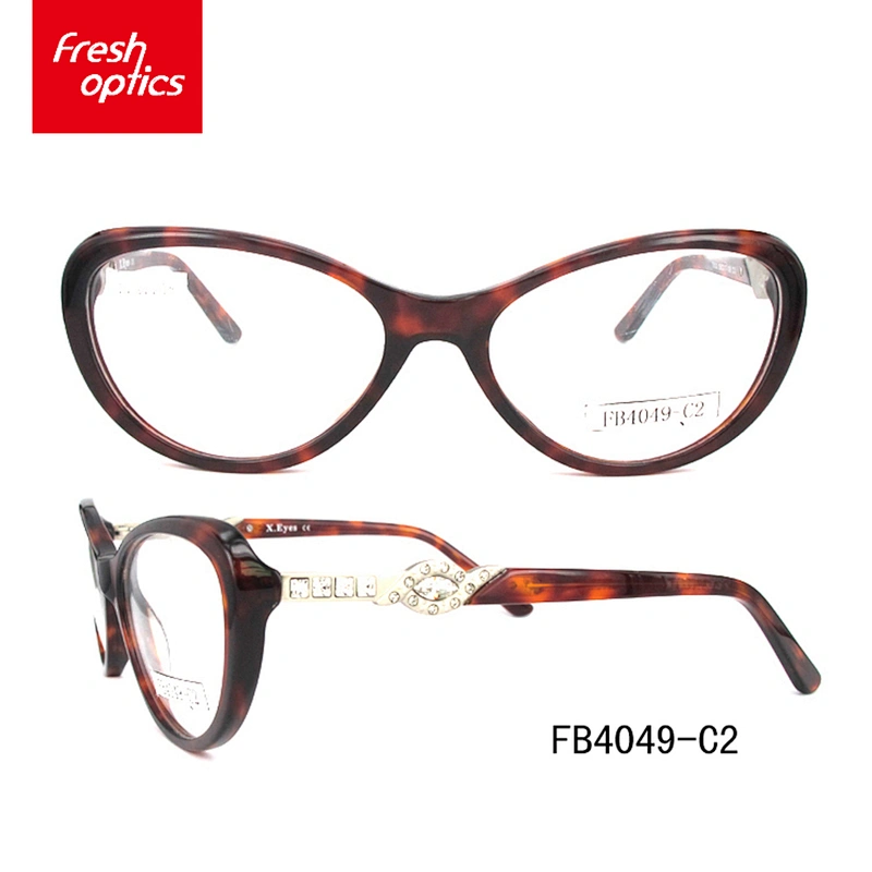 FB4049 Non-slip fashion blue acetate temple optical frames