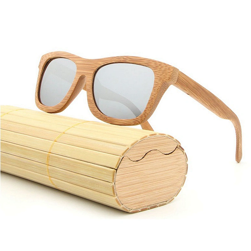 Handmade bamboo sun glasses with blue coating polarized lens sunglasses custom 2019