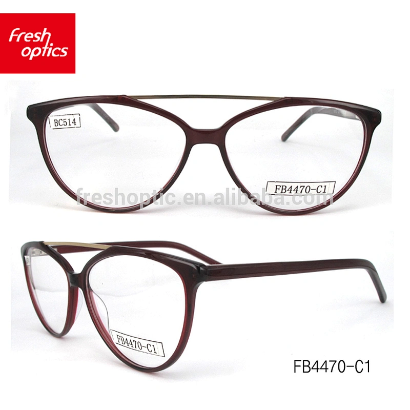 FB4470 fashion acetate glass double bridge optical frames high quality eyewear frame