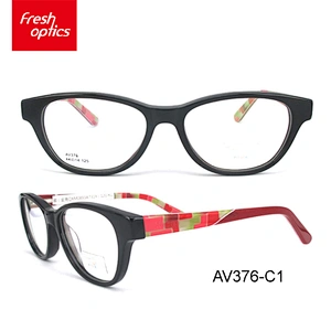 AV376 Vintage lady colorful optical rimless plastic eyeglass frame