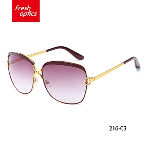 LM216 Plastic Fashion Thick Frame Sunglass With Leopard Grain