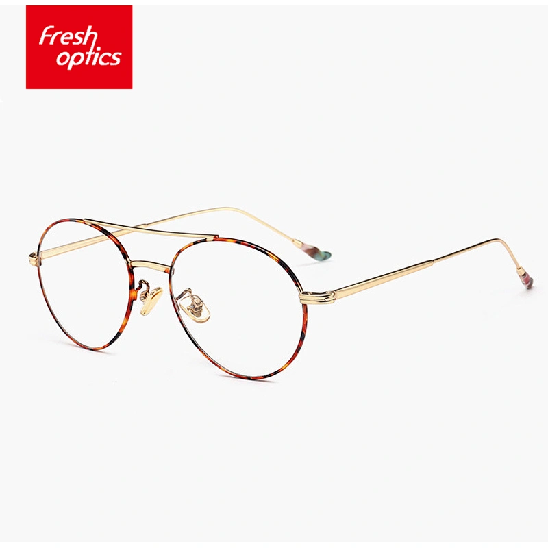 60003 Hot Selling Trendy Black Half Rim Eyewear Metal Spectacle Frames for Men