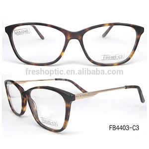 FB4403 China wholesale cheap price acetate frame metal temple fashion colors for ladies