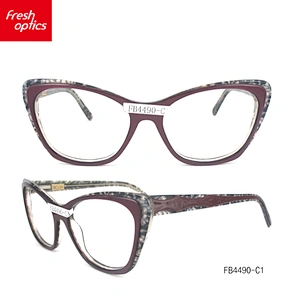 FB4490 China wholesale cheap price with goood quality acetate frames eyewear glasses for lady