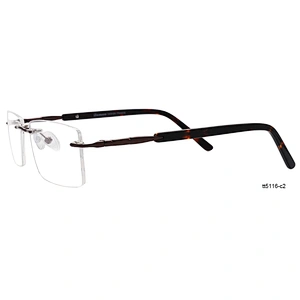 Best designer slim rim less eyeglasses gold metal rimless eyeglass optical frames glasses