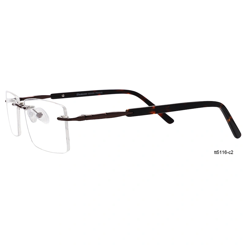 Best designer slim rim less eyeglasses gold metal rimless eyeglass optical frames glasses