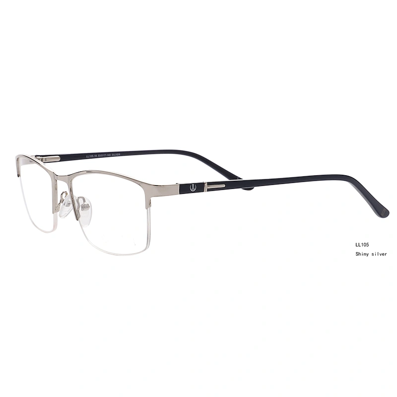 Fashion modern gentleman half frame metal optical eyeglasses frames for men