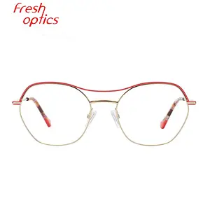 China wholesales oversize spectacle metal optical frames for women