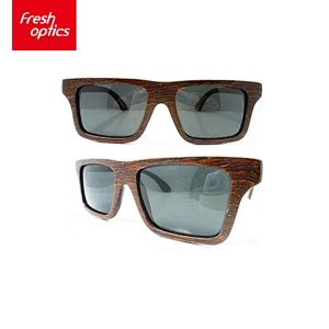 D1013 Square Dark Color Bamboo Wooden Frame Sunglasses