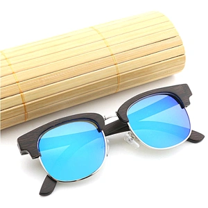 China half frame metal sun glasses manufacturers bamboo sunglasses custom logo 2019