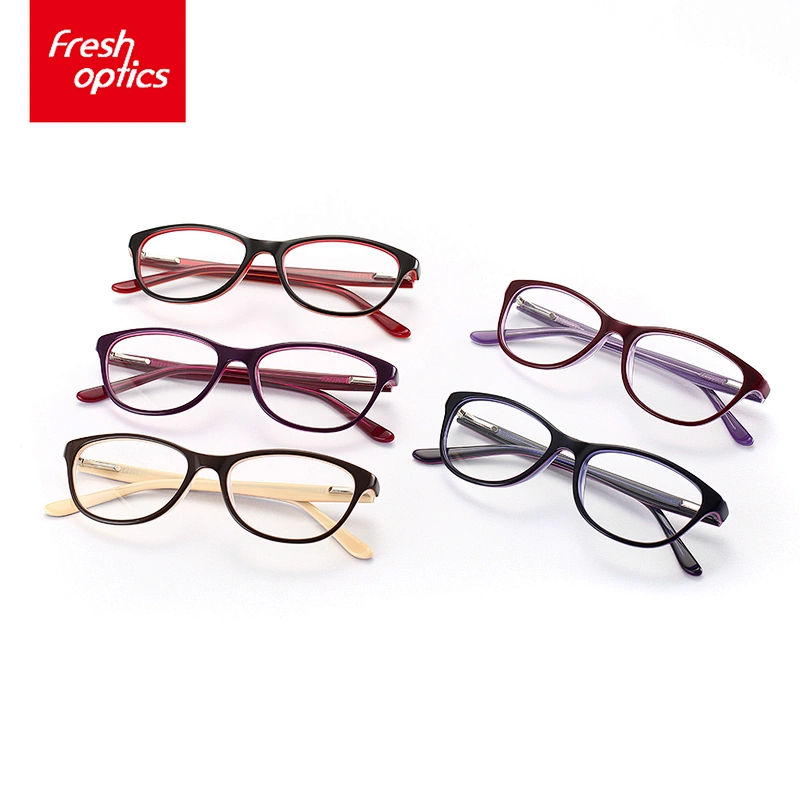 FB3782 OEM Double Layer Vogue Acetate Optical Glasses Frame Stainless Steel