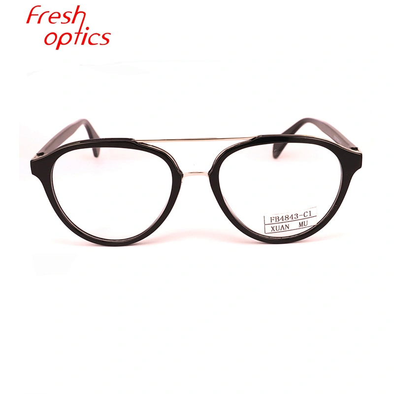 FB4843 Manufacturer logo reading glasses China acetate frame optics eye glasses