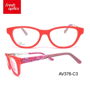 AV376 Vintage lady colorful optical rimless plastic eyeglass frame