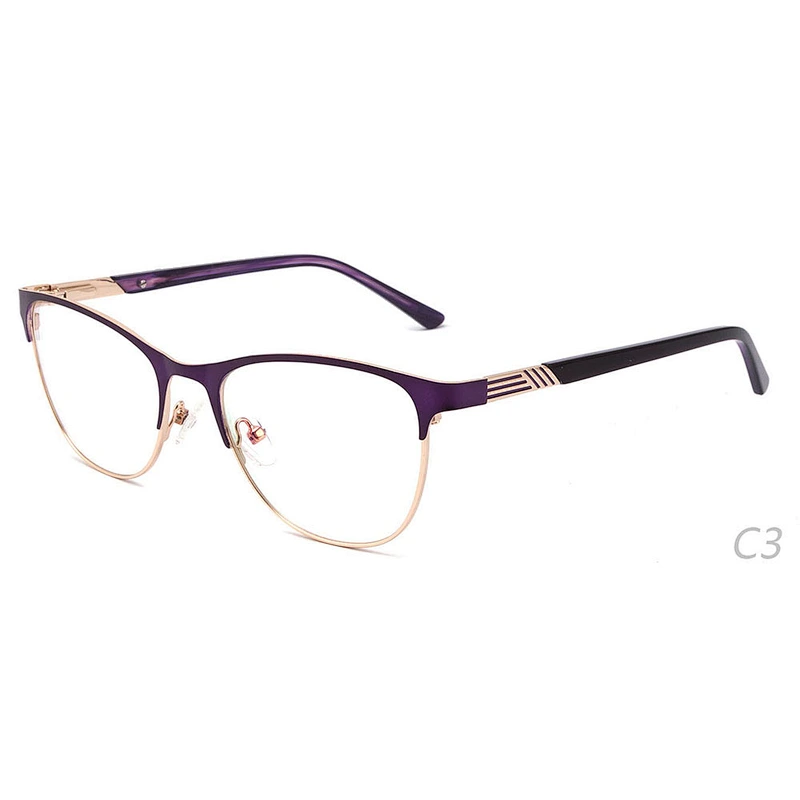 New style purple metal optical eyeglasses frames ready stock