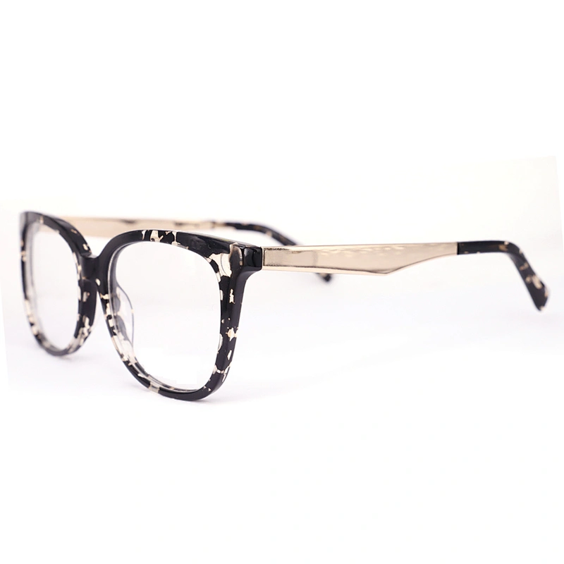 FB5478 Factory direct sell glasses frame wide temple metal optical frames acetate spectacle frames