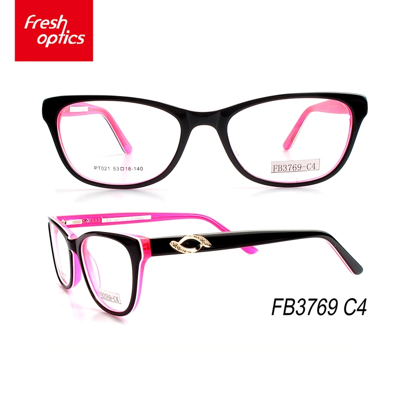 FB3769 Younger Acetate Frames Glasses Optical With Metal Decoration