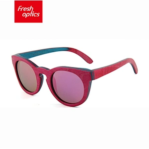 W5630 Fashion womens bamboo wood sunglasses 2018