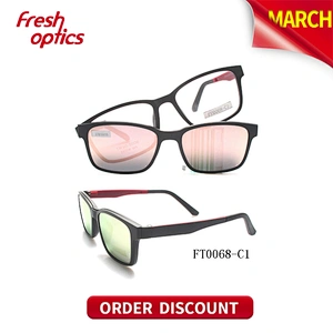 FT0068 Classic Cool Design Ultem Clip On Sunglasses For Men