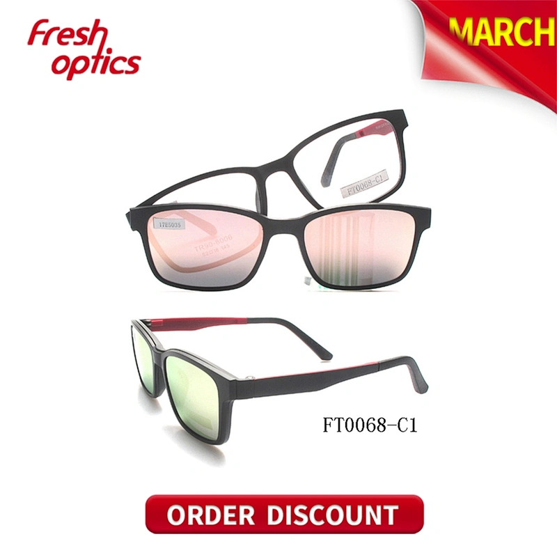 FT0068 Classic Cool Design Ultem Clip On Sunglasses For Men