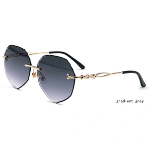 high quality hot sale ocean lens heart shaped rimless polarized sunglasses