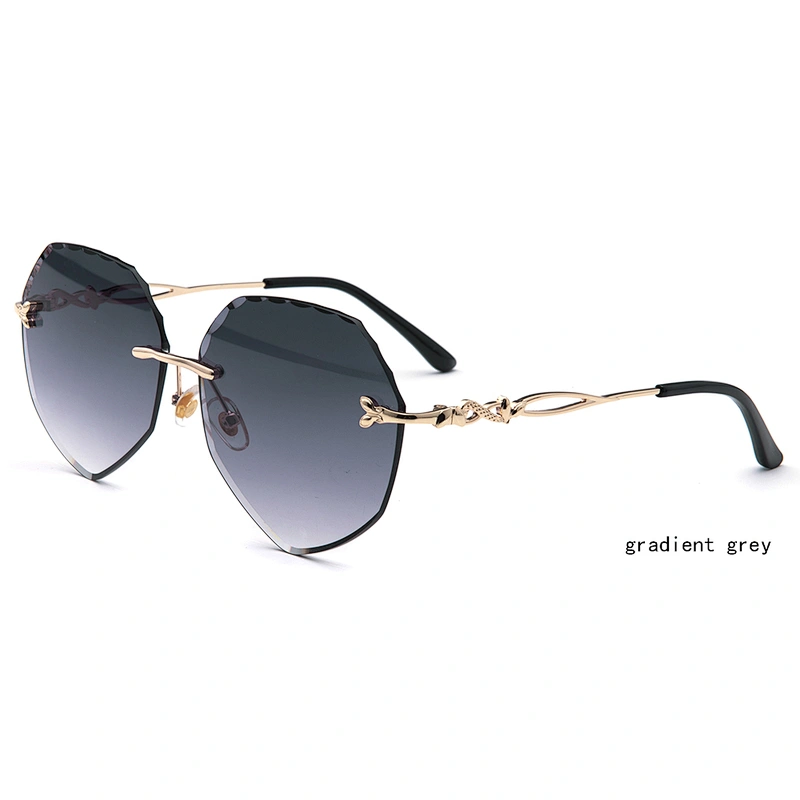 high quality hot sale ocean lens heart shaped rimless polarized sunglasses