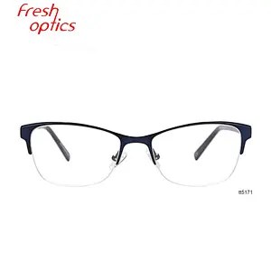 Transparent spectacle frame metal half rimless optical eyewear frames