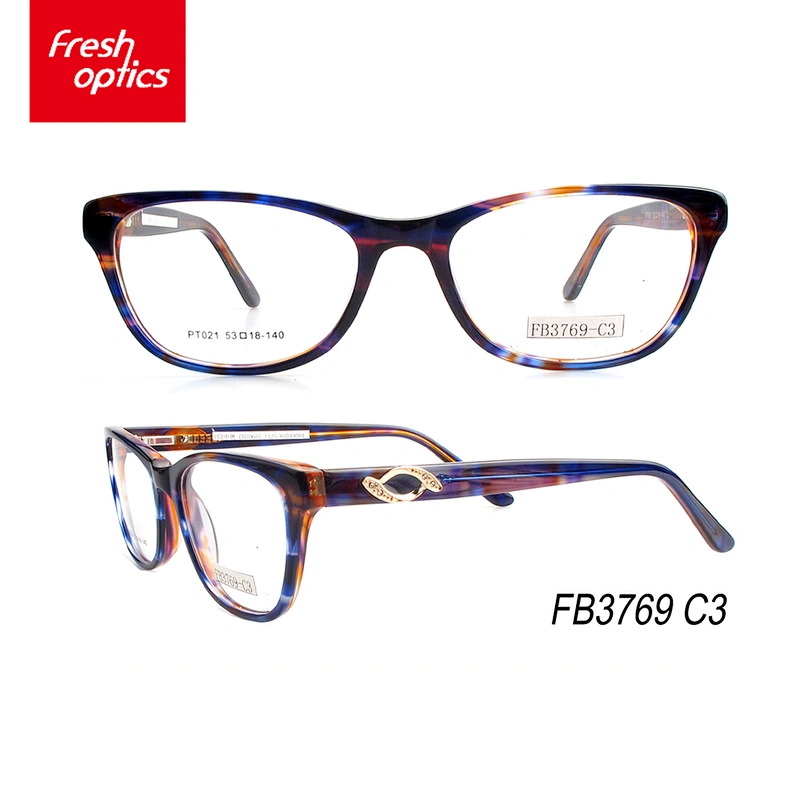 FB3769 Younger Acetate Frames Glasses Optical With Metal Decoration
