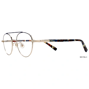 Wholesale Italy design OEM retro round metal optical frames glasses
