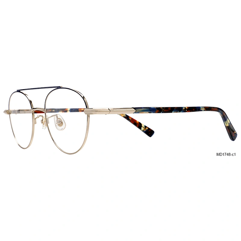 Wholesale Italy design OEM retro round metal optical frames glasses