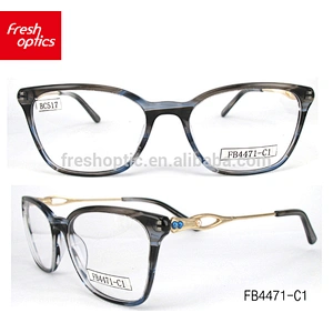 FB4471 2018 fashion optical frames colorful material acetate spectacles metal temple reading glass for ladies