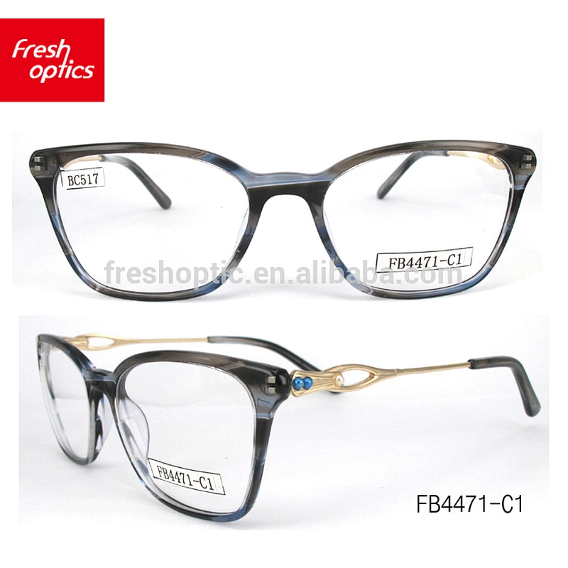 FB4471 2018 fashion optical frames colorful material acetate spectacles metal temple reading glass for ladies