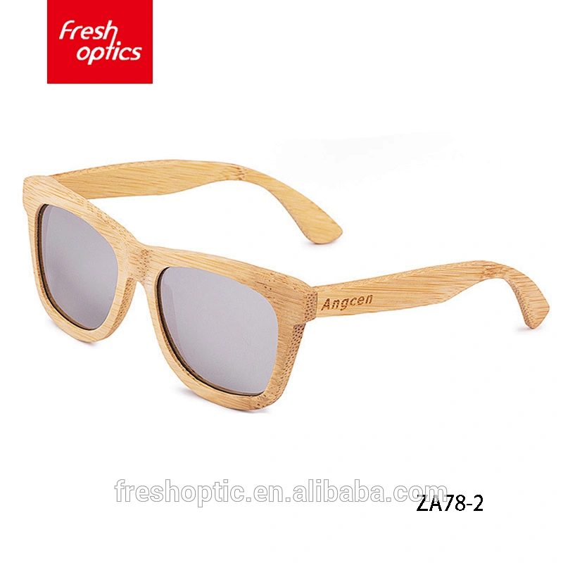 ZA78 Fashion red bamboo double lenses sunglasses