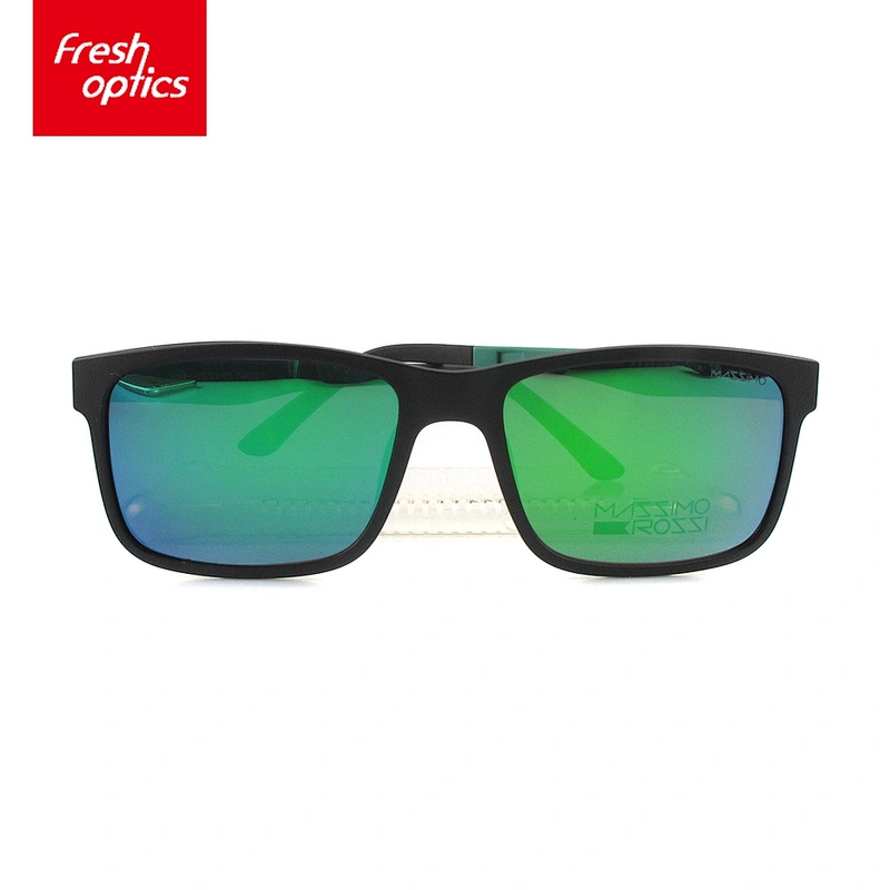 Low price uv400 advertising mirror TR 90 clip on sunglasses