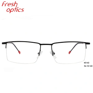 wholesale half-rim slim temple men metal optical frames glasses frame eyeglasses