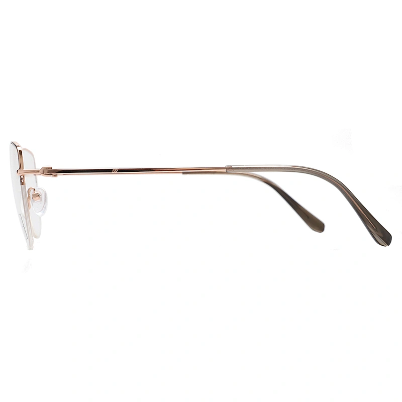mature half rim spectacle computer protection custom ladies metal optical eyeglasses frames