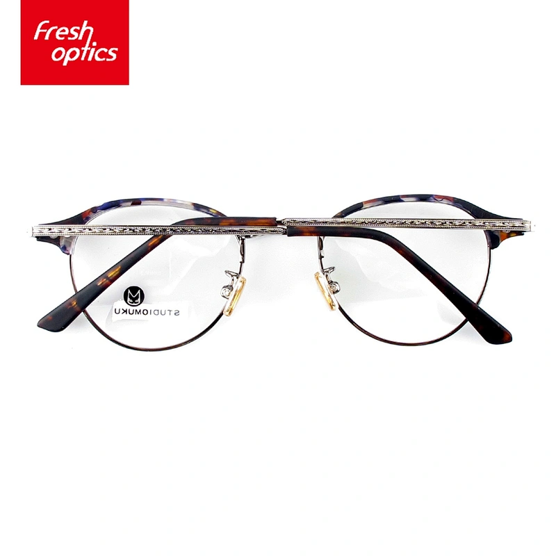 TR1193 Half Rim Spectacles Frames TR90 Metal Temple Optical Frames For Women