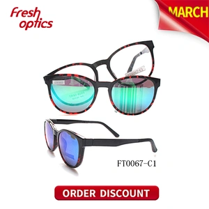 FT0067 Factory Price Colorful Mirrored Clip On Sunglasses For Women